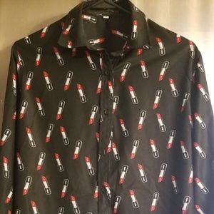 💋💋LIP STICK PRINT BLOUSE💋💋